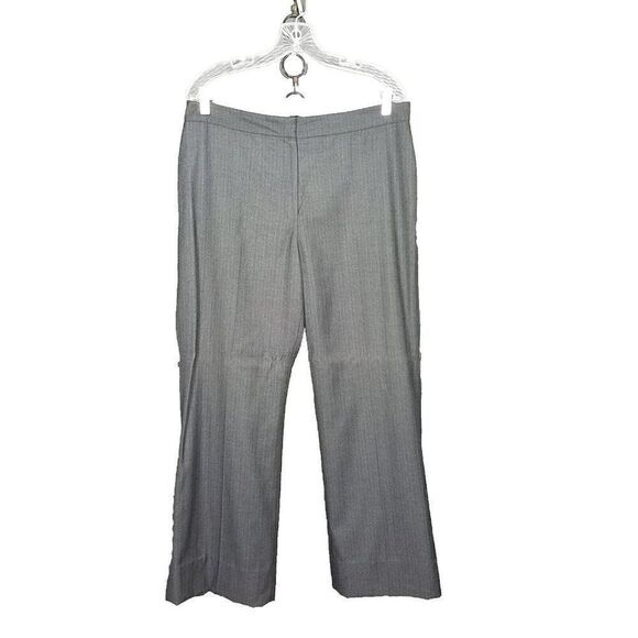 Kasper Size 12 Gray Polyester High Rise Straight Wide Leg Dress Pants Lined 12 - Picture 1 of 13